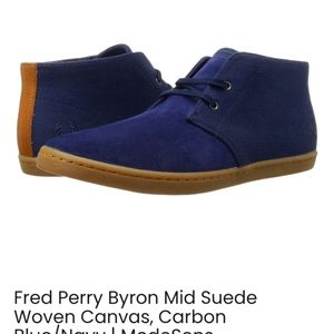 Fred Perry suede/fabric shoes, carbon blue, sz 11